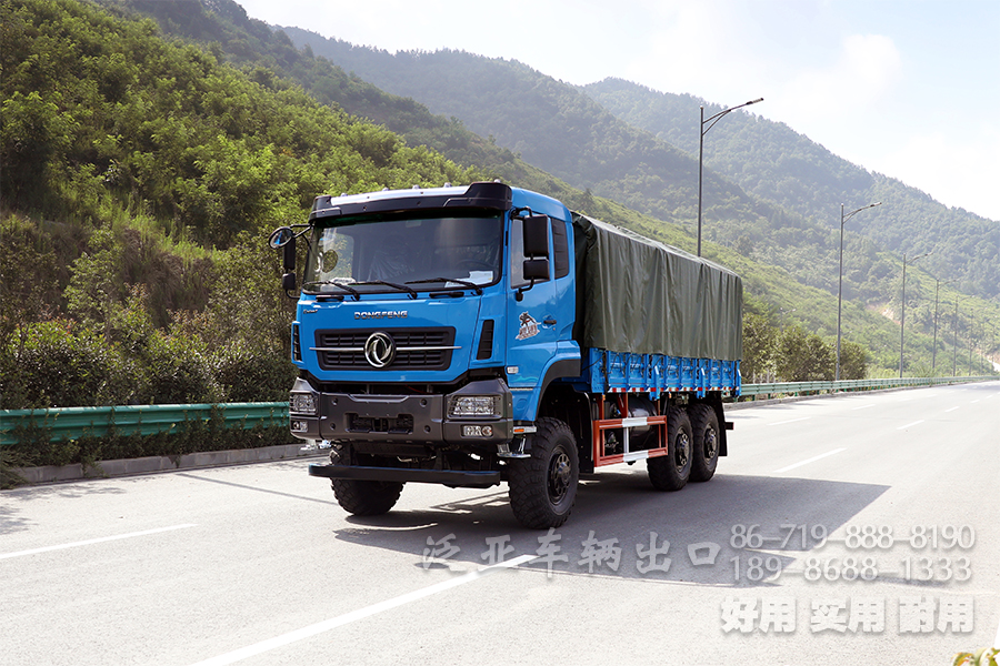 6×6重卡，6×6三桥车，三桥货运卡车，东风全驱，340马力重载卡车，5.5米长途货车