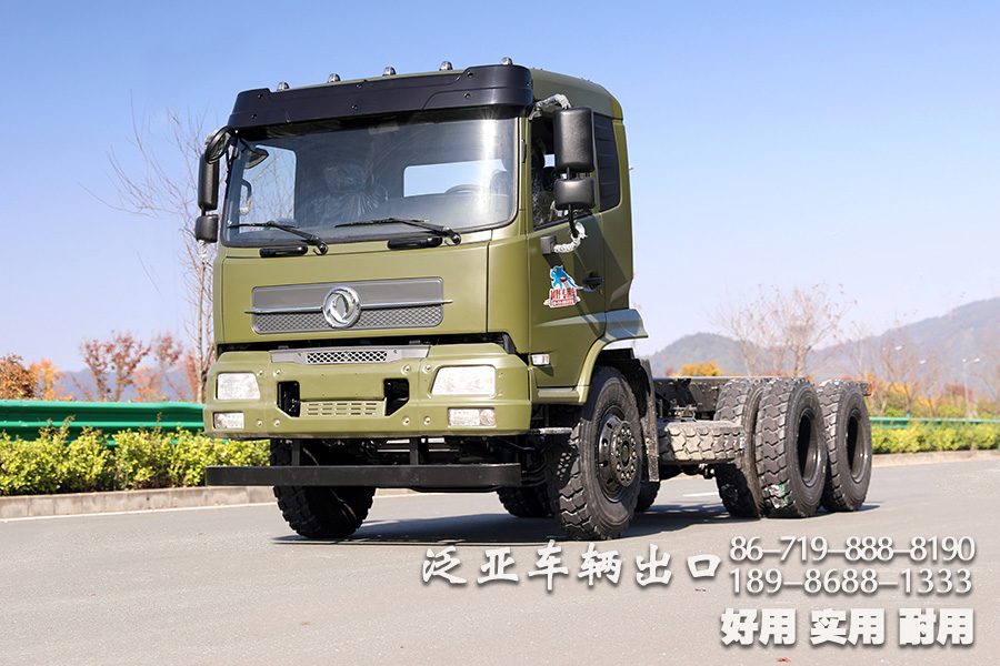 东风六驱大马力越野车底盘_东风6x4越野载货车底盘_东风平头排半越野专用车底盘
