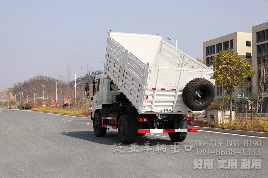 东风13吨自卸车，四驱自卸卡车，4x4自卸车，货箱加高型自卸车，越野自卸卡车，两桥矿用自卸车，自卸车出口，自卸车销售