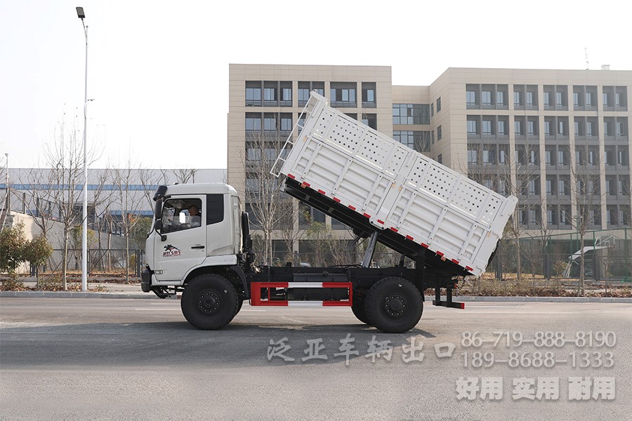 东风13吨自卸车，四驱自卸卡车，4x4自卸车，货箱加高型自卸车，越野自卸卡车，两桥矿用自卸车，自卸车出口，自卸车销售