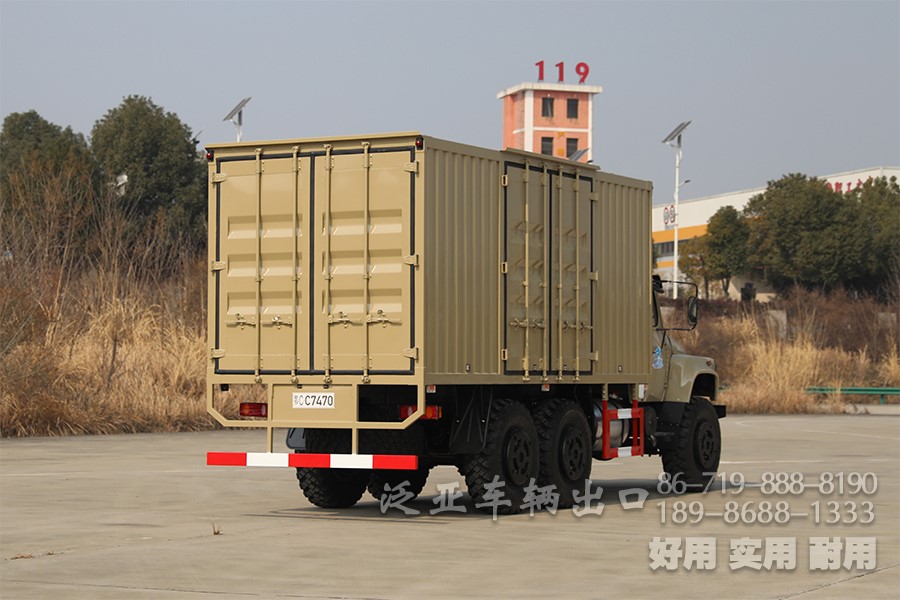 多用途越野专用车，东风6*6厢式车，EQ2100越野厢卡，野外露营车，瓦楞板厢式车