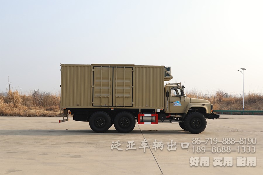 多用途越野专用车，东风6*6厢式车，EQ2100越野厢卡，野外露营车，瓦楞板厢式车