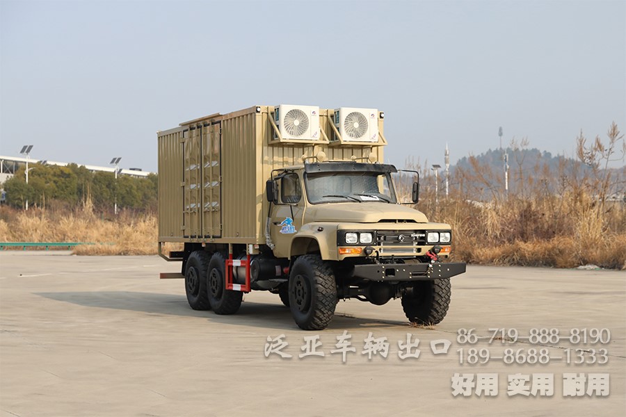 多用途越野专用车，东风6*6厢式车，EQ2100越野厢卡，野外露营车，瓦楞板厢式车